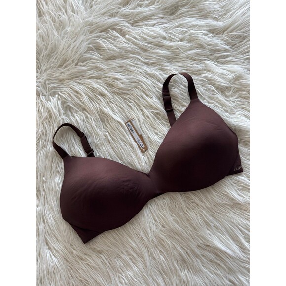 Skims Wireless Push Up Plunge Bra Cocoa Size 42DD - Picture 3 of 7
